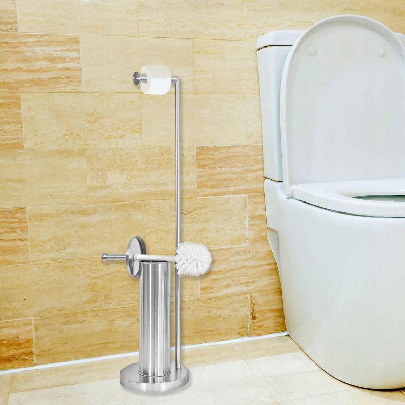Stojak na papier toaletowy Rodeno szczotka WC srebrny 1 szt.