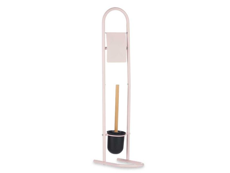 Stojak na papier toaletowy ze szczotką HowHomely róż 81 cm 1 kpl.