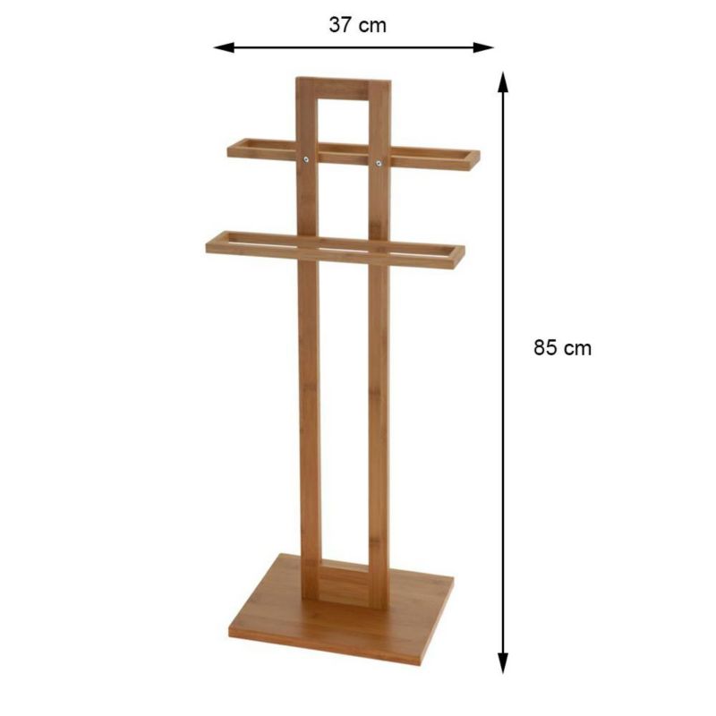 Stojak na ręczniki Bathroom Solutions bambusowy 2-ramienny 85x37x25 cm 1 szt.