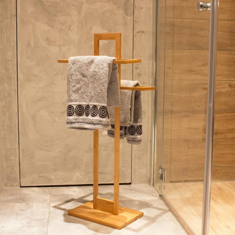 Stojak na ręczniki Bathroom Solutions bambusowy 2-ramienny 85x37x25 cm 1 szt.