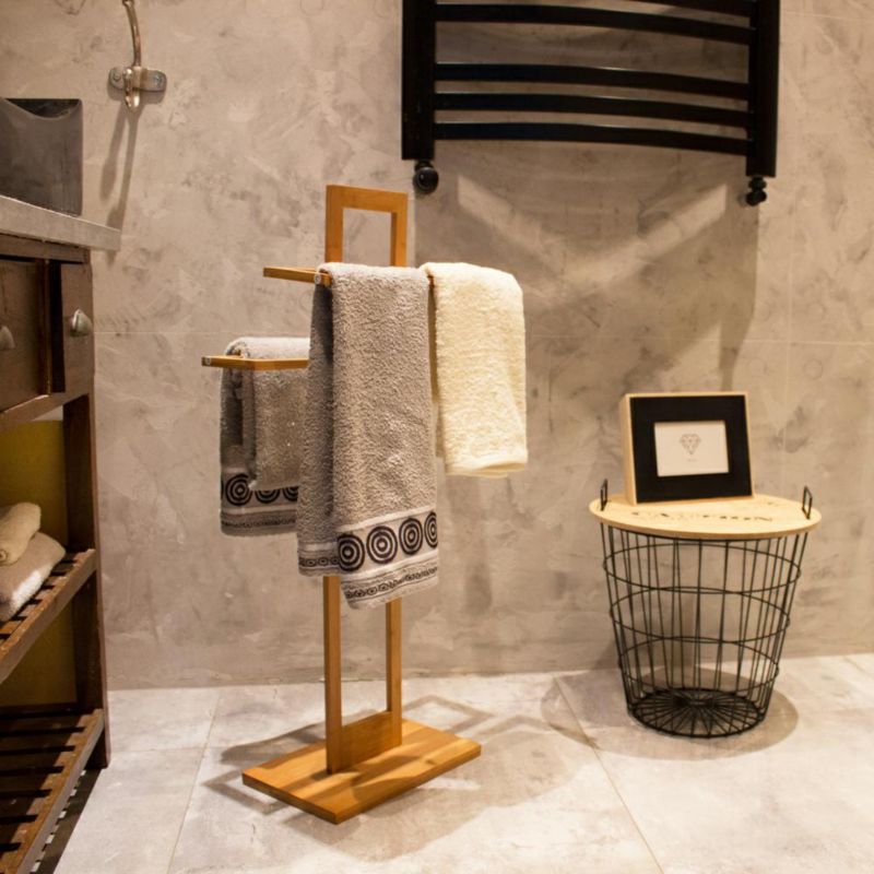 Stojak na ręczniki Bathroom Solutions bambusowy 2-ramienny 85x37x25 cm 1 szt.