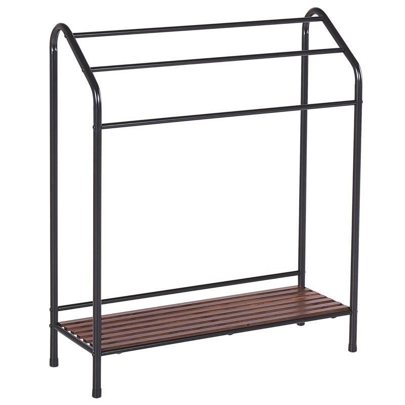 Stojak na ręczniki z półką Muriva Metal Czarny 1 szt.