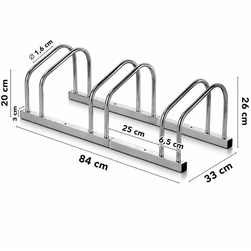 Stojak na rower rowery 3 stanowiska parking rowerowy 84x33x26 cm Fixem 1szt