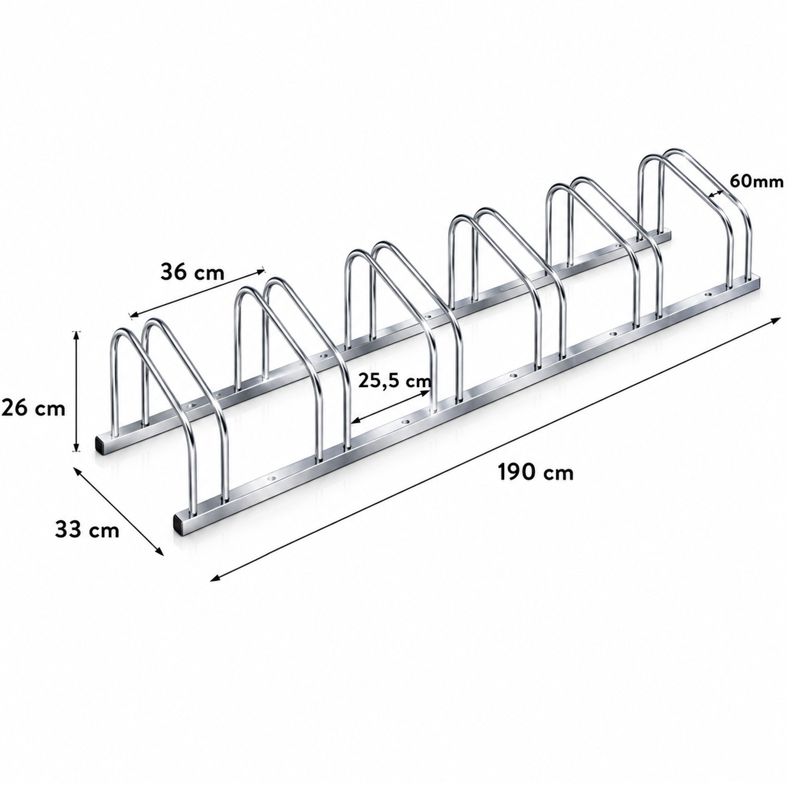 Stojak na rower rowery 6 stanowisk parking rowerowy 190x33x26 cm Fixem 1szt