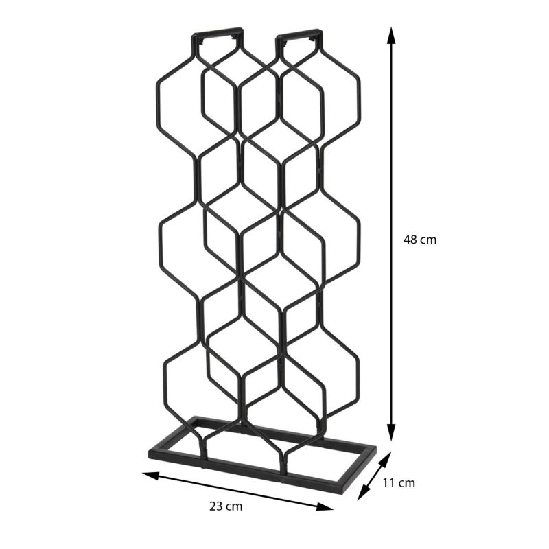 Stojak na wino H&S Decoration metalowy czarny 48x23x11 cm 1 szt.