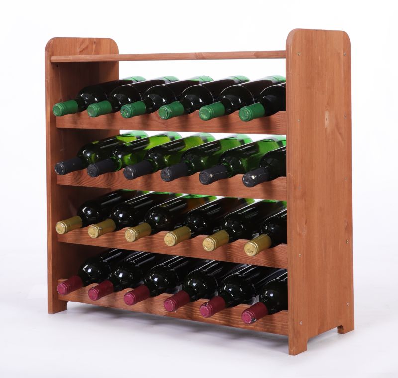 Stojak na wino MODO24 drewniany na 24 butelki 62 x 63 x 25 cm brązowy 1 szt.