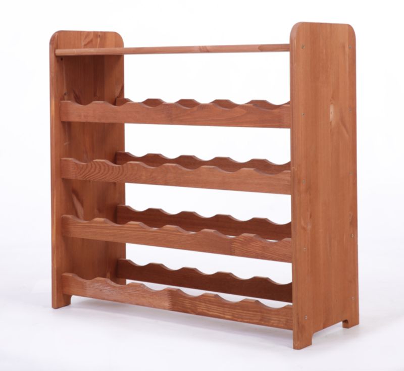 Stojak na wino MODO24 drewniany na 24 butelki 62 x 63 x 25 cm brązowy 1 szt.