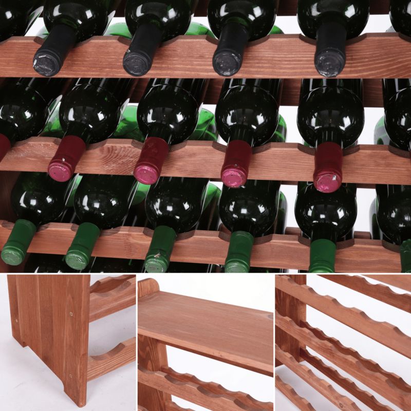 Stojak na wino MODO24 drewniany na 24 butelki 62 x 63 x 25 cm brązowy 1 szt.