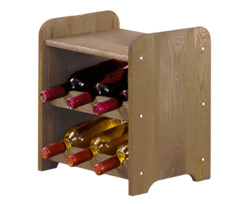 Stojak na wino MODO24 drewniany na 6 butelek brązowy 1 szt.