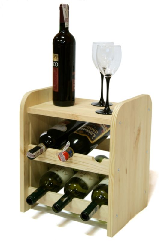 Stojak na wino MODO24 drewniany na 6 butelek naturalny 1 szt.