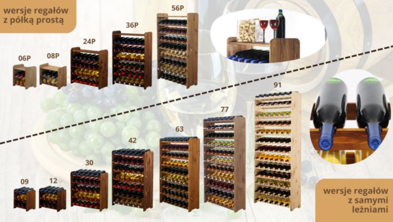 Stojak na wino MODO24 drewniany na 8 butelek naturalny 1 szt.