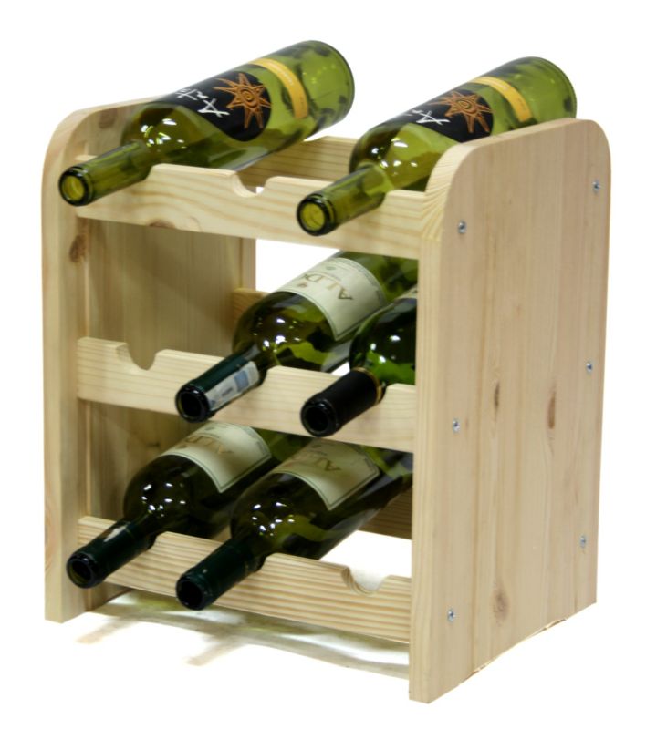 Stojak na wino MODO24 drewniany na 9 butelek naturalny 1 szt.