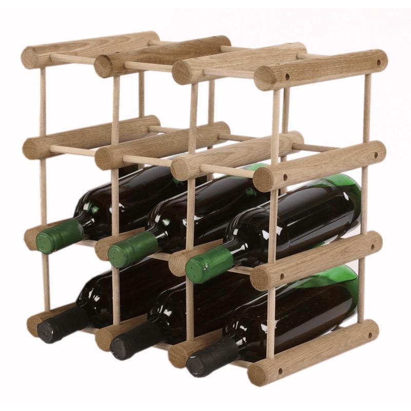 Stojak na wino MODO24 modułowy na 9 butelek dębowy olejowany 1 szt.