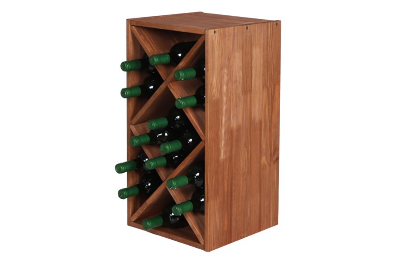 Stojak na wino MODO24 modułowy trwały 14 butelek brązowy 1 szt.