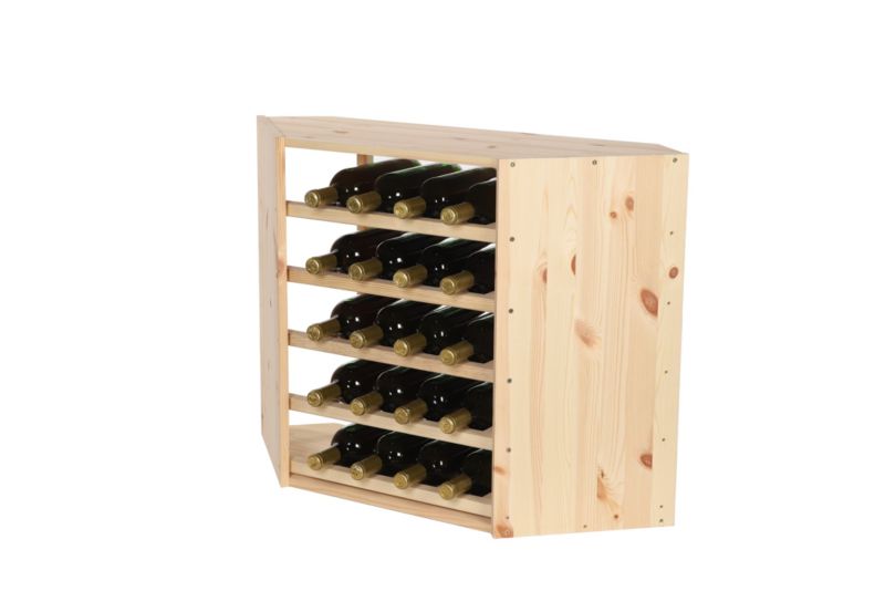 Stojak na wino MODO24 narożny 20 butelek naturalny 1 szt.