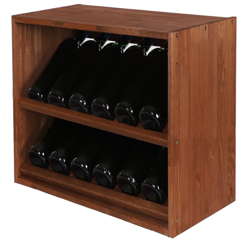 Stojak na wino MODO24 prezentacyjny 18 butelek brązowy 1 szt.
