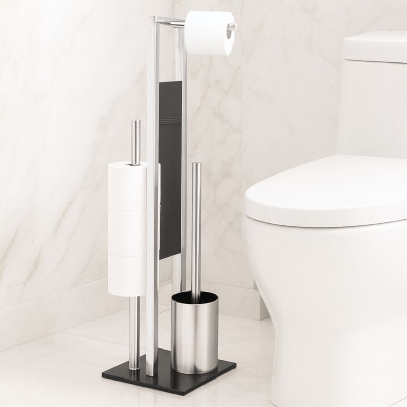 Stojak podłogowy na papier i szczotkę WC Estiva Glass Chrom srebrny szczotkowany 1 szt.