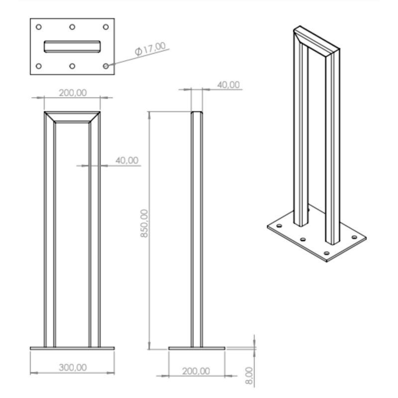 Stojak rowerowy Bauhus  85 cm 2 szt.