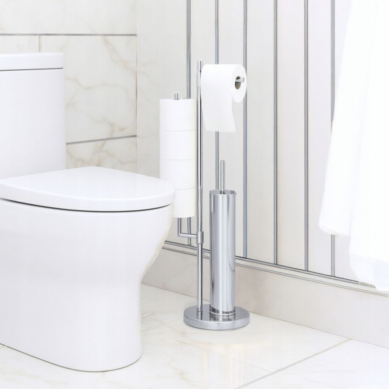 Stojak WC Estiva Round Chrome chromowany 3w1 uchwyt na papier rolki i szczotka WC 1 szt.
