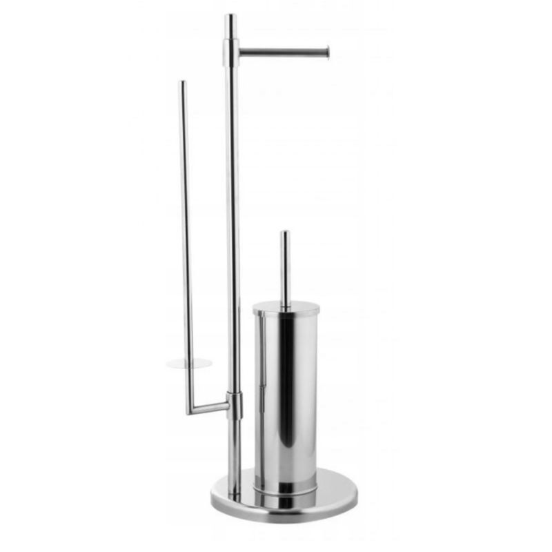 Stojak WC Estiva Round Chrome chromowany 3w1 uchwyt na papier rolki i szczotka WC 1 szt.