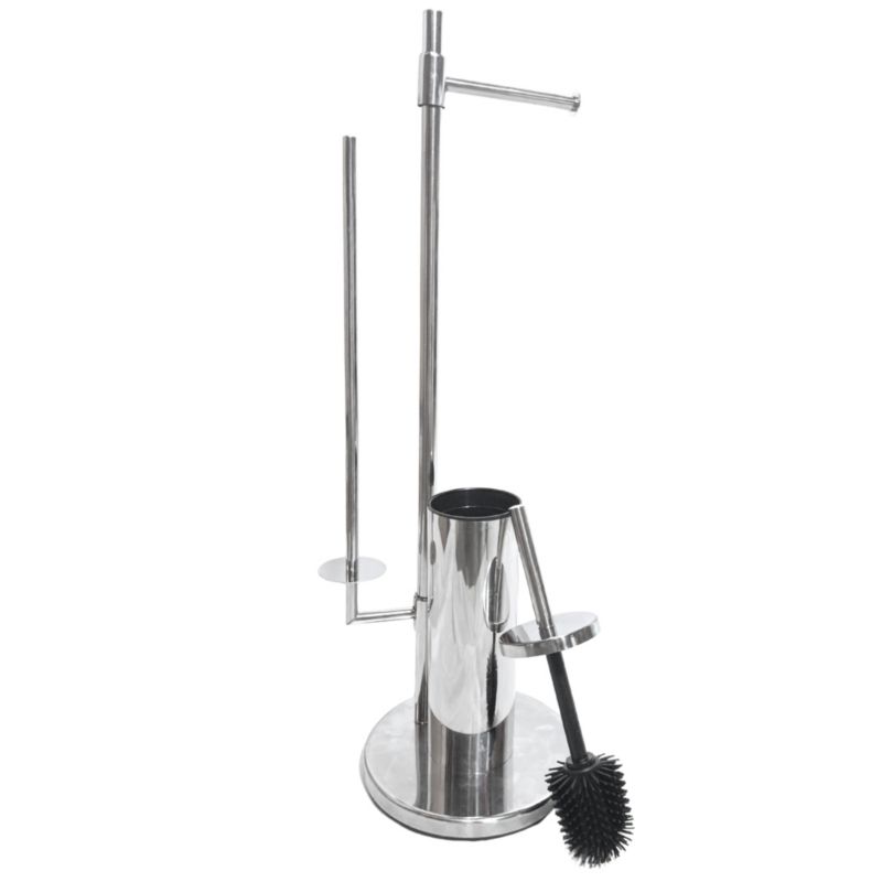 Stojak WC Estiva Round Chrome chromowany 3w1 uchwyt na papier rolki i szczotka WC 1 szt.