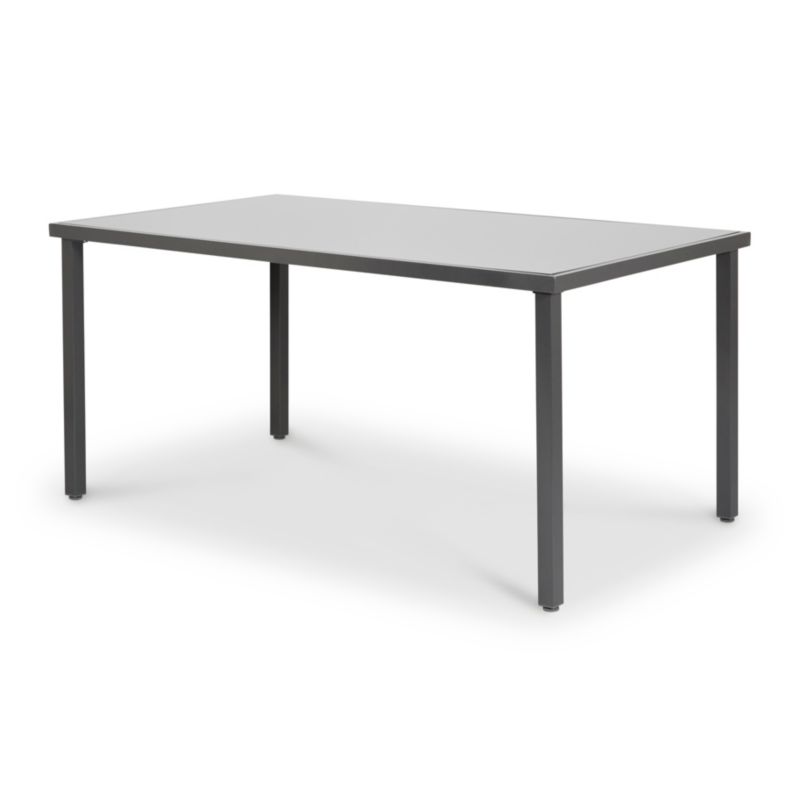 Stół metalowy Dallas 150 x 90 cm ze szklanym blatem szary