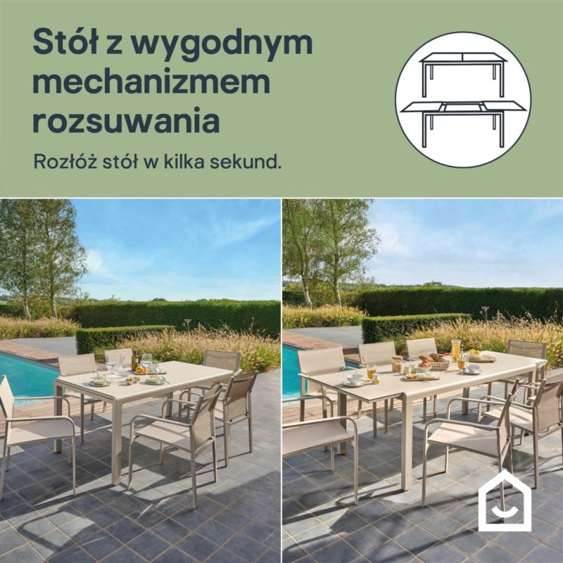Stół rozkładany GoodHome Mallia 180-240 cm