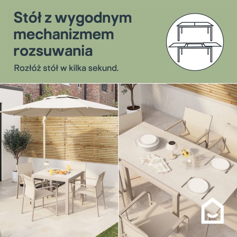 Stół rozkładany GoodHome Mallia 90-180 cm