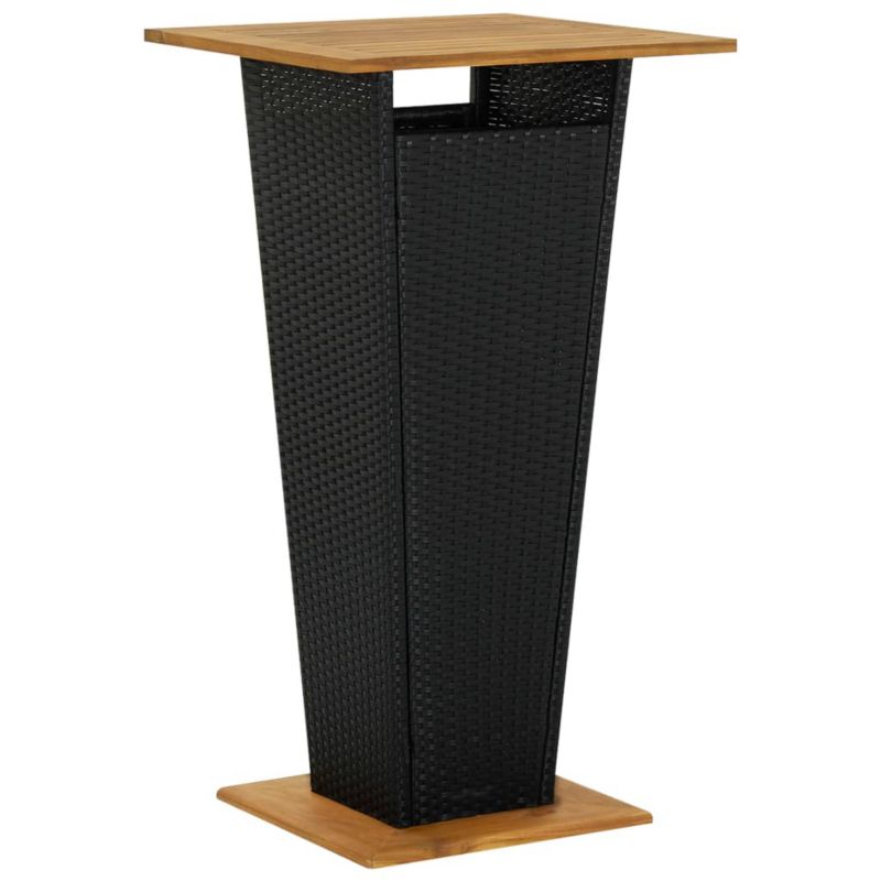 Stolik barowy ogrodowy WaszeMeble z technorattanu czarny WM-313463 1 szt.