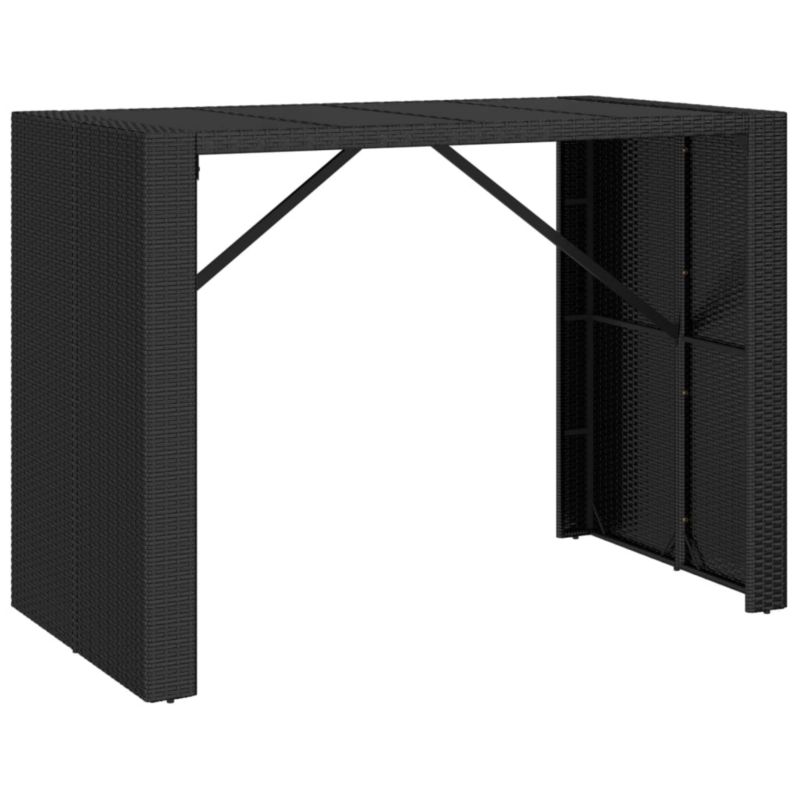 Stolik barowy ogrodowy WaszeMeble z technorattanu czarny WM-362597 1 szt.