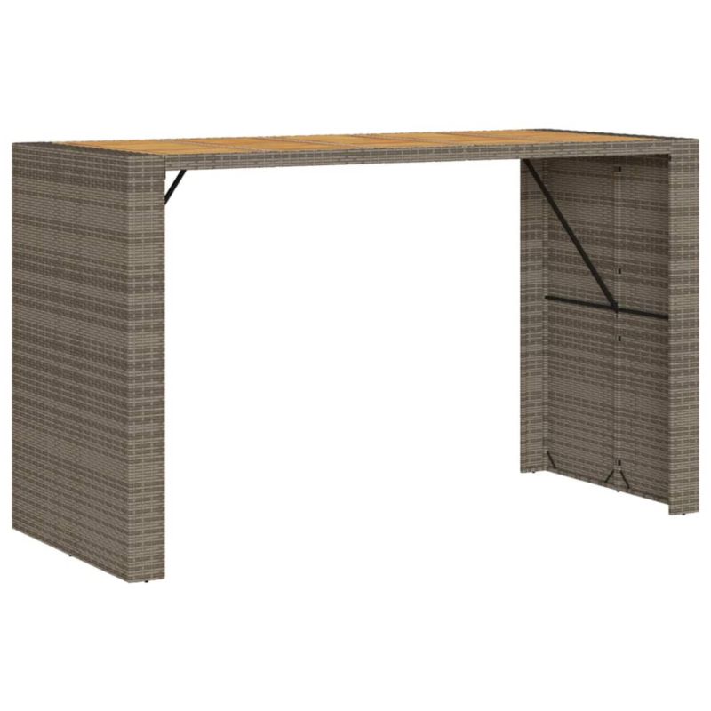 Stolik barowy ogrodowy WaszeMeble z technorattanu szary WM-368701 1 szt.