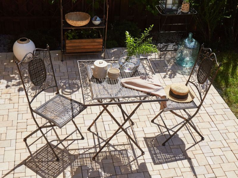 Stolik bistro Bormio 70 cm 70 cm Metal Czarny 1 szt.
