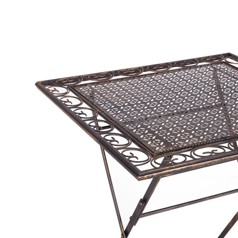 Stolik bistro Bormio 70 cm 70 cm Metal Czarny 1 szt.