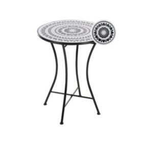 Stolik bistro Comiso 60 cm 60 cm Metal Czarny/ biały 1 szt.