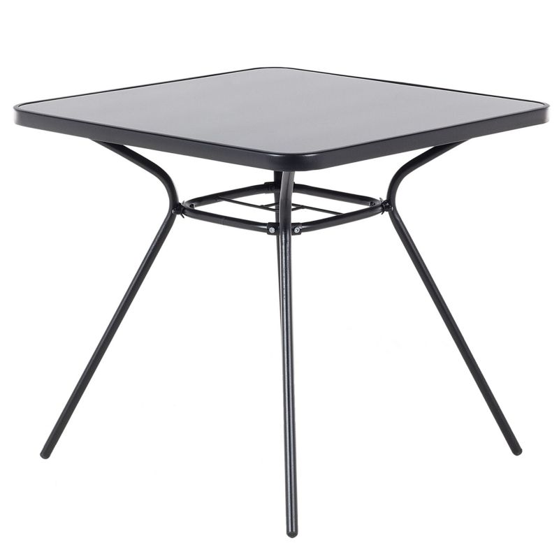 Stolik bistro Livo 80 cm 80 cm Szkło Czarny 1 szt.