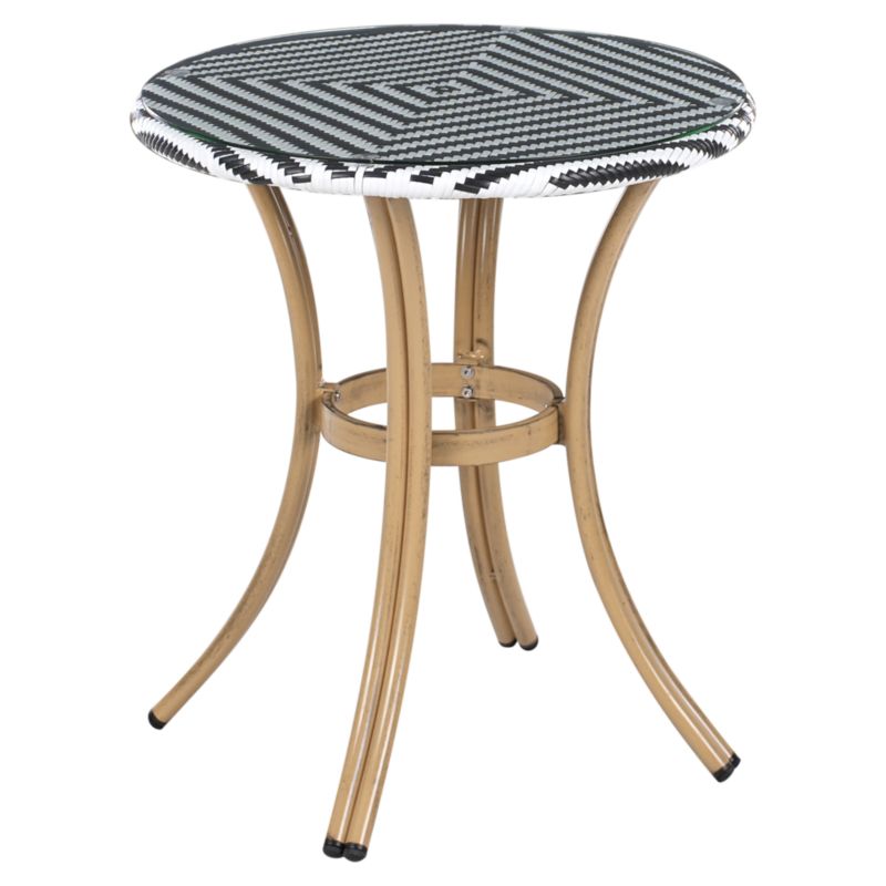 Stolik bistro Rifreddo 70 cm 70 cm Szkło hartowane Czarny 1 szt.