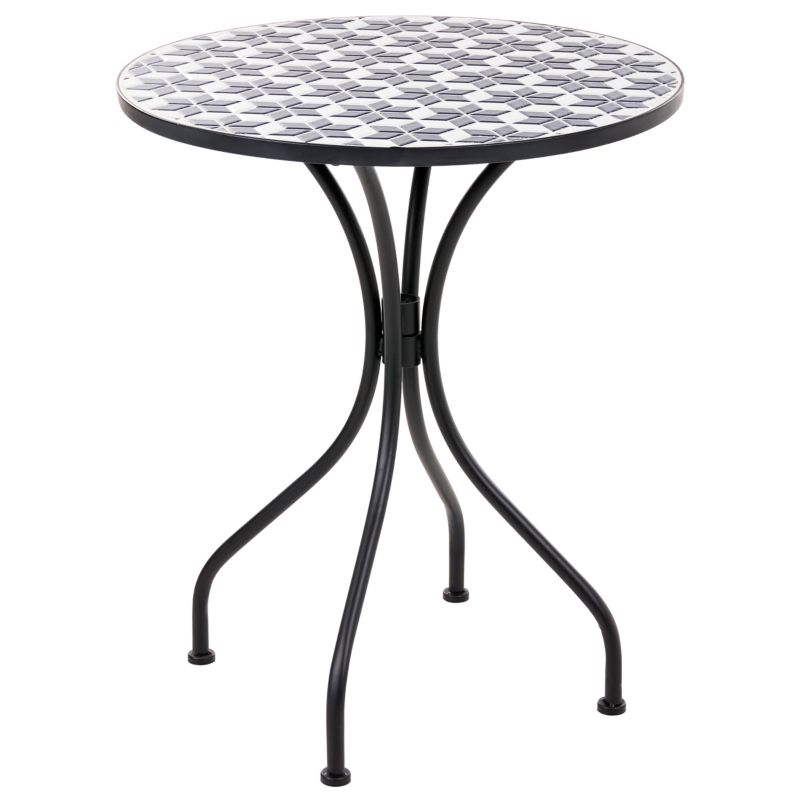Stolik bistro Sirolo 60 cm 60 cm Metal Biały/ niebieski 1 szt.