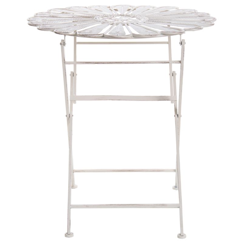 Stolik bistro Składane Pavia 71 cm 71 cm Metal Złamana biel 1 szt.