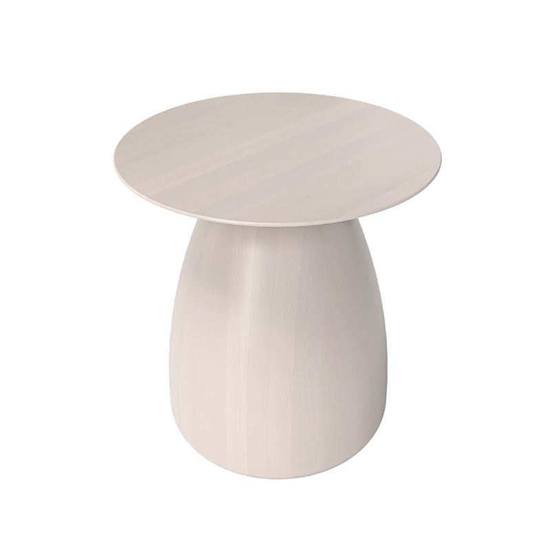 Stolik drewniany Kayani Baobab 34 śr. 33 cm biały 1 szt.