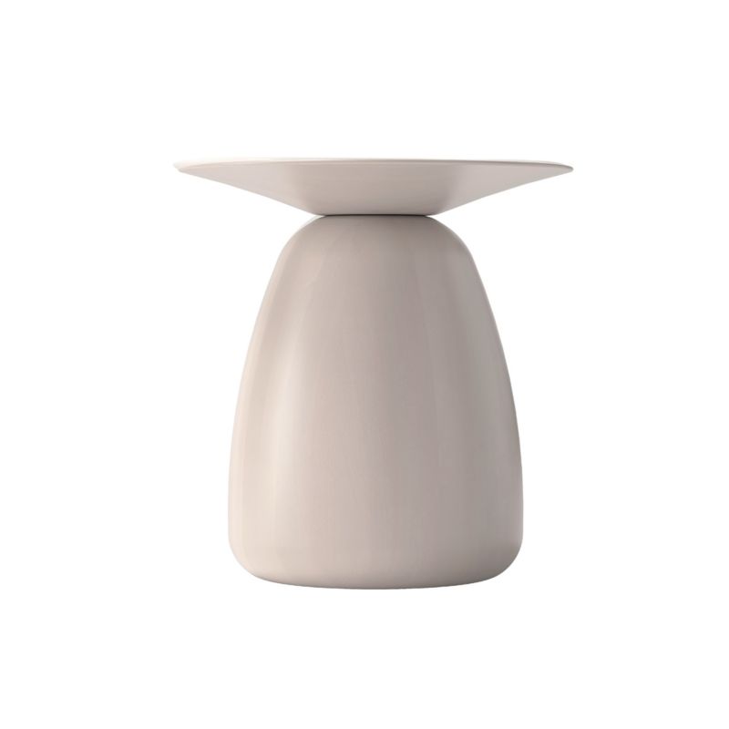 Stolik drewniany Kayani Baobab 34 śr. 33 cm biały 1 szt.