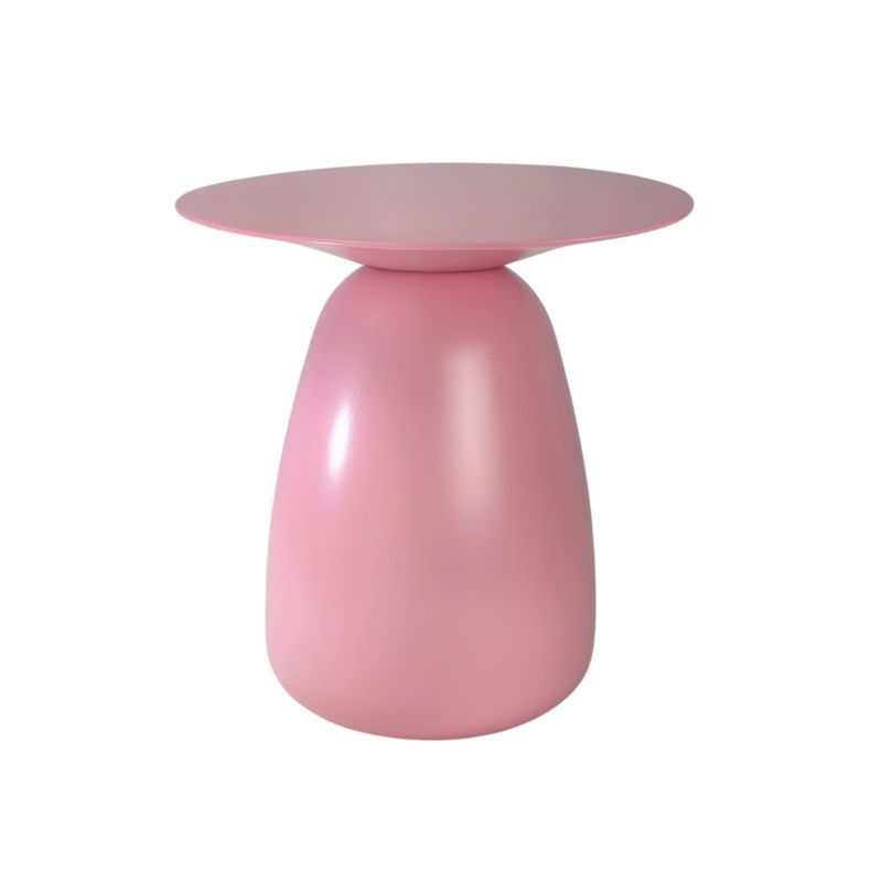 Stolik drewniany Kayani Baobab 34 śr. 33 cm pudrowy róż 1 szt.