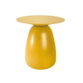 Stolik drewniany Kayani Baobab 34 śr. 33 cm żółty 1 szt.
