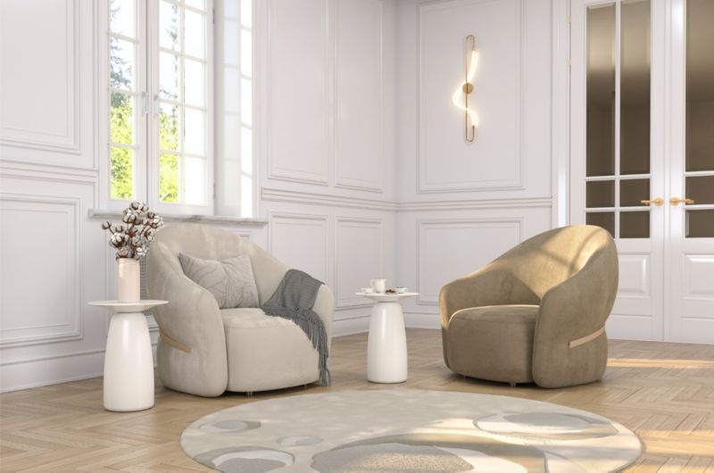 Stolik drewniany Kayani Baobab 44 śr. 32 cm biały ral 1 szt.