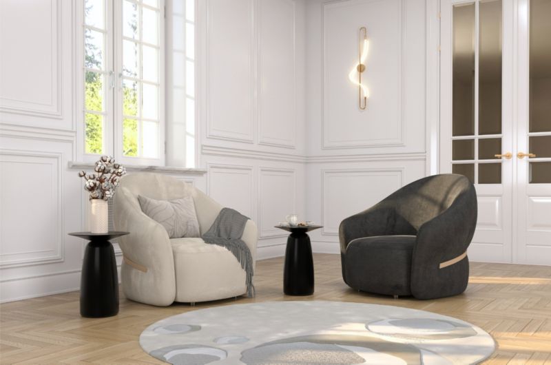Stolik drewniany Kayani Baobab 44 śr. 32 cm czarny 1 szt.