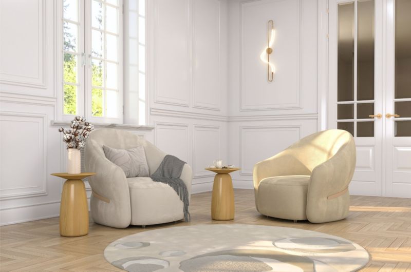 Stolik drewniany Kayani Baobab 44 śr. 32 cm lakier naturalny 1 szt.