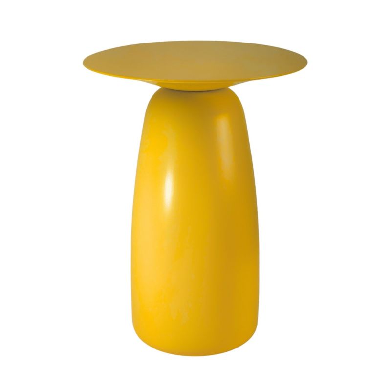 Stolik drewniany Kayani Baobab 44 śr. 32 cm żółty 1 szt.