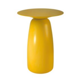 Stolik drewniany Kayani Baobab 44 śr. 32 cm żółty 1 szt.