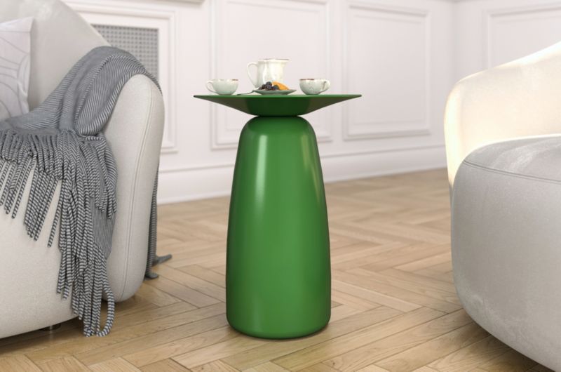 Stolik drewniany Kayani Baobab 44 śr. 32 cm zielony 1 szt.