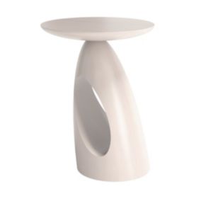 Stolik drewniany Kayani Island wys. 40 cm biały 1 szt.