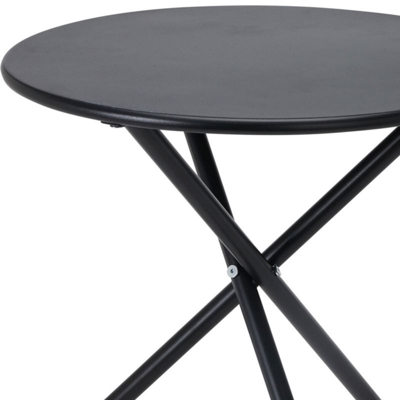 Stolik H&S Decoration metalowy okrągły czarny na balkon 48 x h48 cm 1 szt.